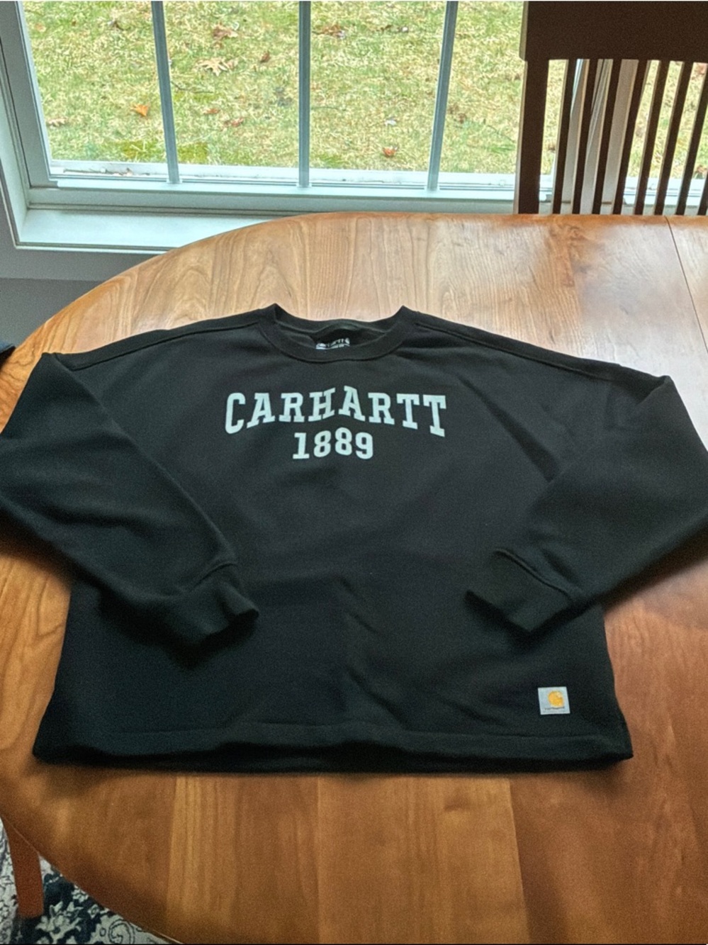 Carhartt Black Crewneck Sweater with White Chest Logo